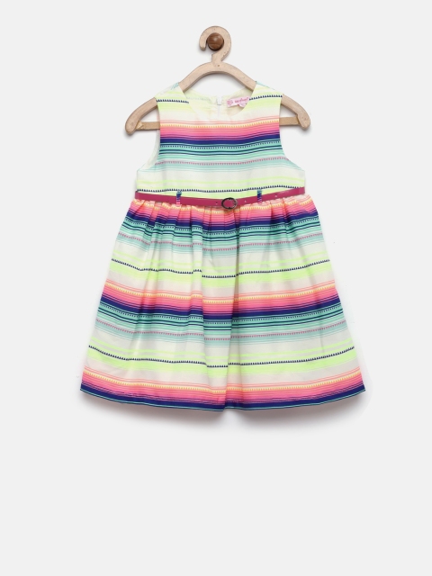 

Nauti Nati Girls Multicoloured Striped Fit & Flare Dress, Multi