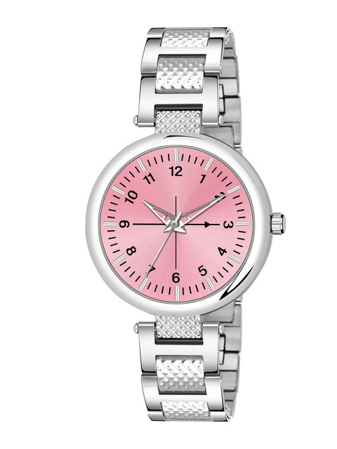

HAPPY KHAJANA Women Pink Brass Dial & Silver Steel Strap Analogue Watch LADIES_869