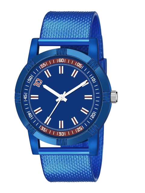 

HAPPY KHAJANA Men Blue Brass Dial & Blue Straps Analogue Watch