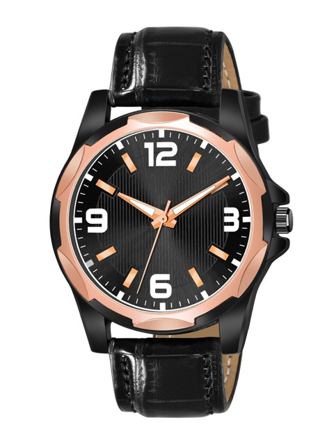 

HAPPY KHAJANA Men Black Brass Dial & Black Straps Analogue Watch