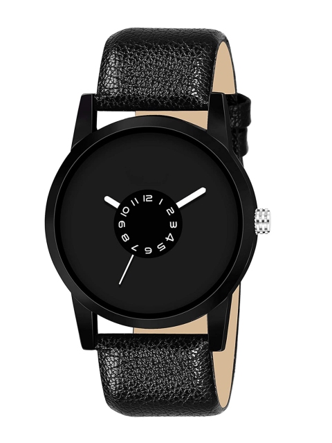 

HAPPY KHAJANA Men Black Brass Dial & Black Straps Analogue Watch