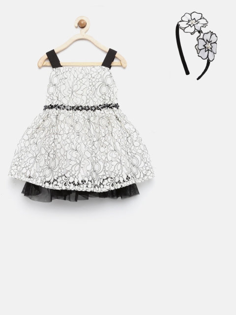 

Nauti Nati Girls White Lace Fit & Flare Dress