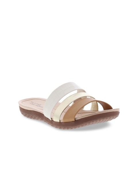 

MODARE Women Off White Colourblocked Open Toe Flats