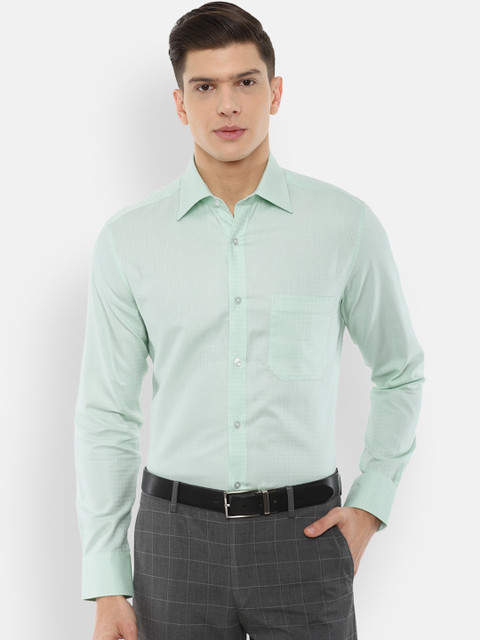 

Louis Philippe Men Sage Green Pure Cotton Formal Shirt