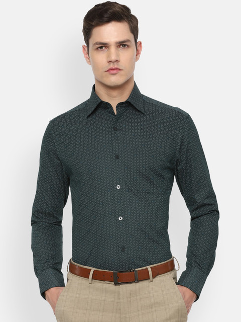 

Louis Philippe Men Green Printed Formal Shirt