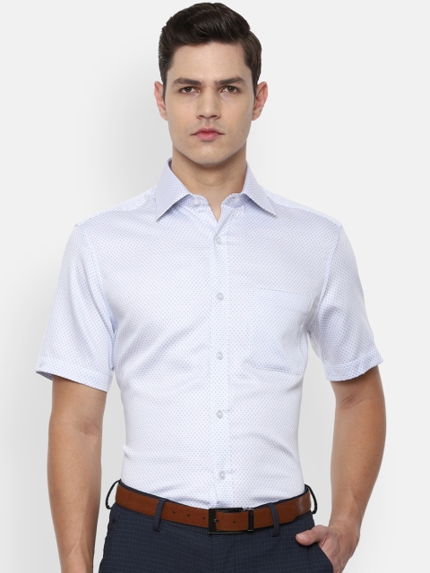 

Louis Philippe Men Blue Printed Pure Cotton Formal Shirt