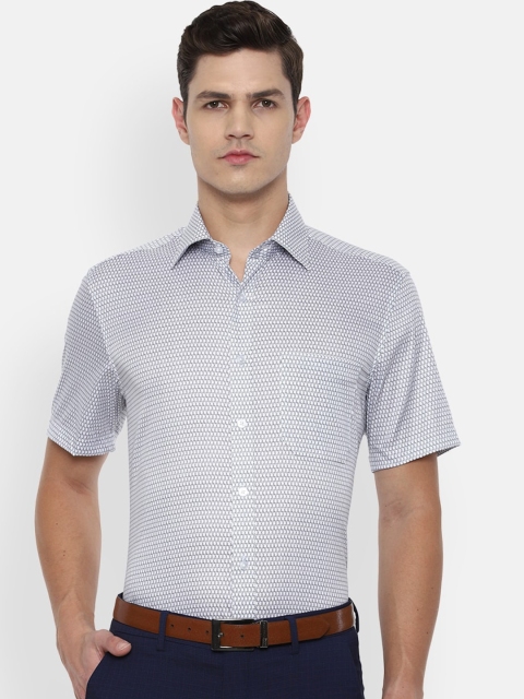 

Louis Philippe Men Grey Printed Cotton Formal Shirt