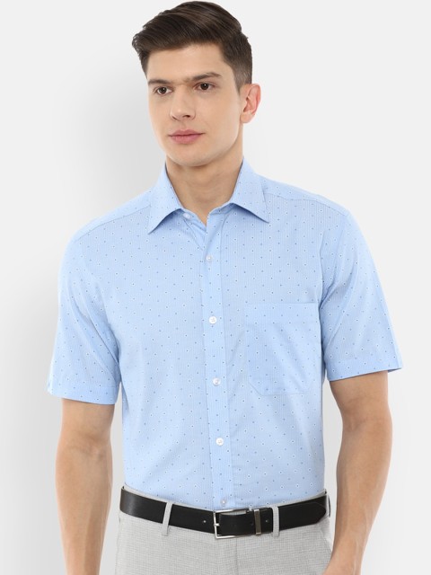 

Louis Philippe Men Blue Printed Cotton Casual Shirt