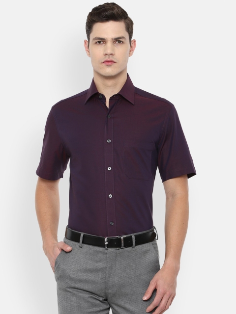 

Louis Philippe Men Purple Solid Cotton Casual Shirt