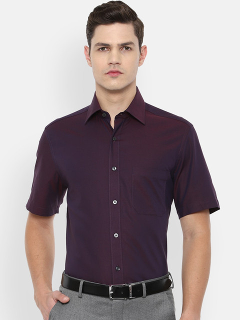 

Louis Philippe Men Burgundy Pure Cotton Formal Shirt