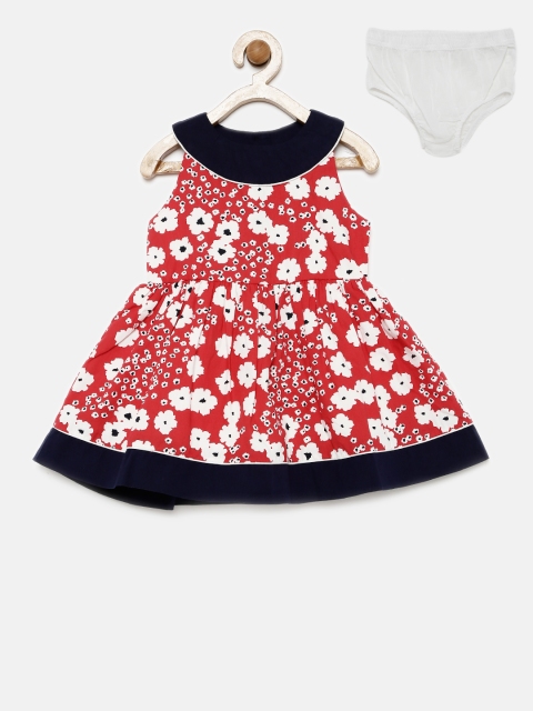 

Nauti Nati Girls Red Floral Print Fit and Flare Dress