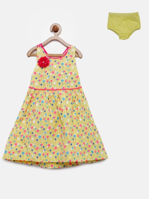 

Nauti Nati Girls Yellow Balloon Printed A-Line Dress