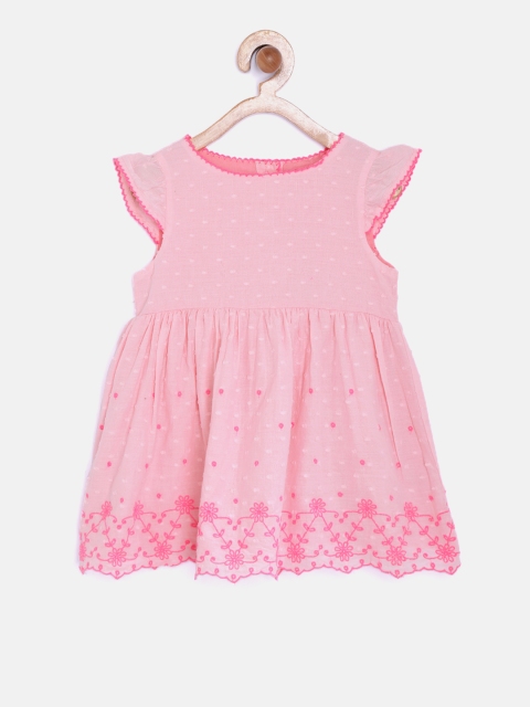 

Nauti Nati Girls Pink Embroidered Fit & Flare Dress