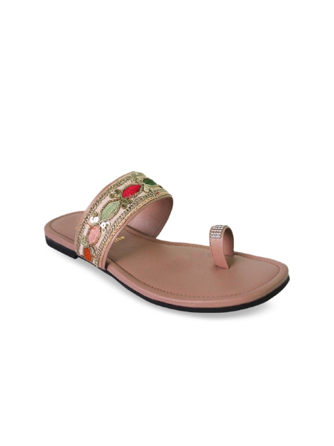 

WALK N STYLE COLLECTION Women Peach-Coloured Ethnic Open Toe Flats