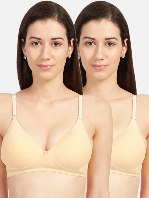 

Sonari Nude-Coloured Pack of 2 Heavily Padded Non Wired Cotton Push-up Bra