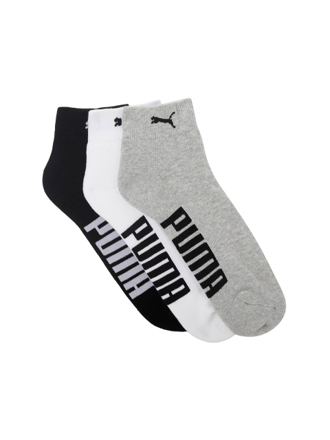 

Puma Grey & Black Pack of 3 Ankle Length Socks