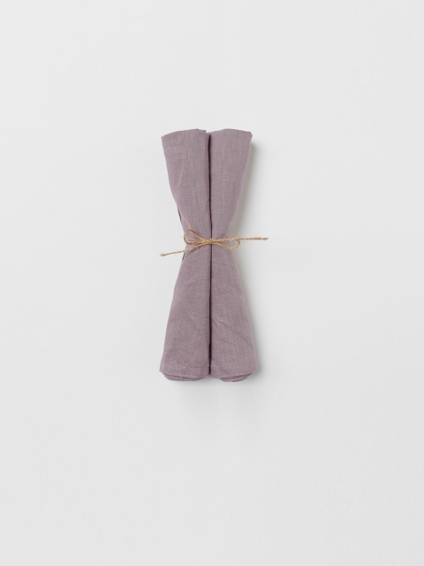 

H&M Pack of 2 Purple Solid Linen Napkins