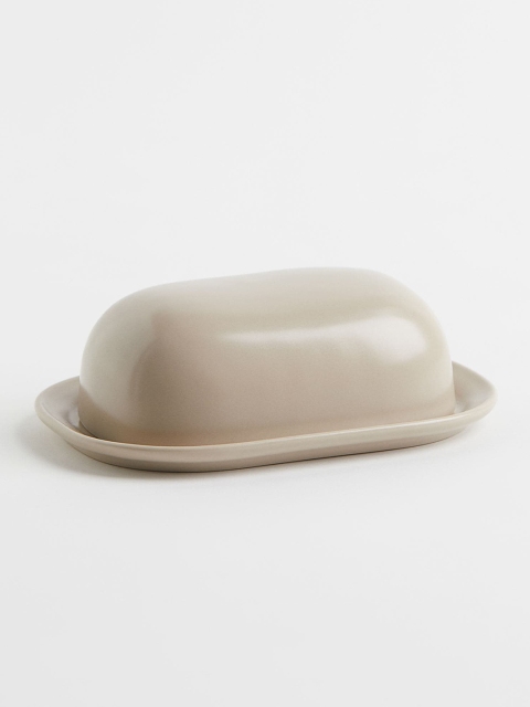 

H&M Beige Stoneware Butter Dish