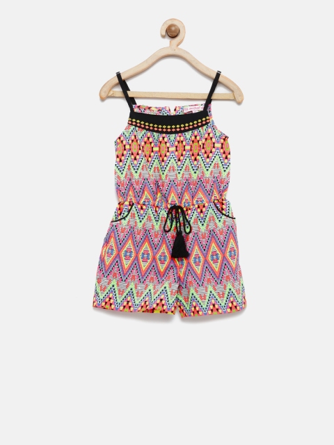 

Nauti Nati Girls Multicoloured Printed Playsuit, Multi