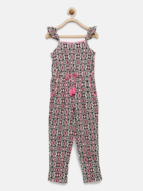 

Nauti Nati Girls Black & Pink Printed Jumpsuit