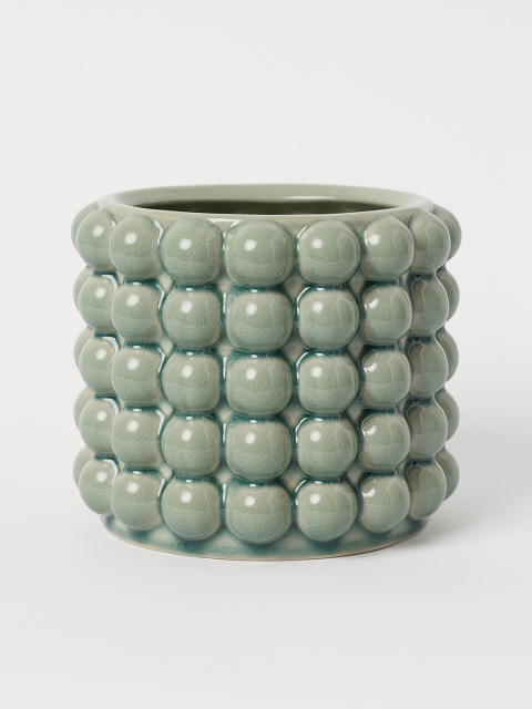 

H&M Sage Green Bubbled Plant Pot