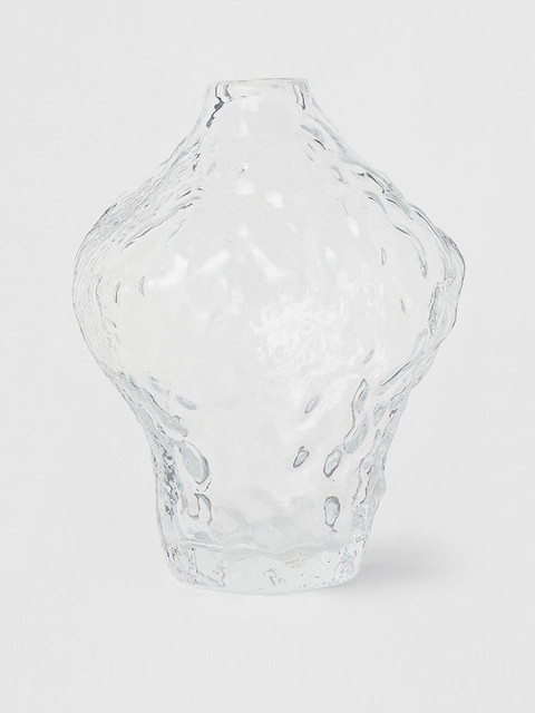 

H&M Transparent Textured Glass Vase