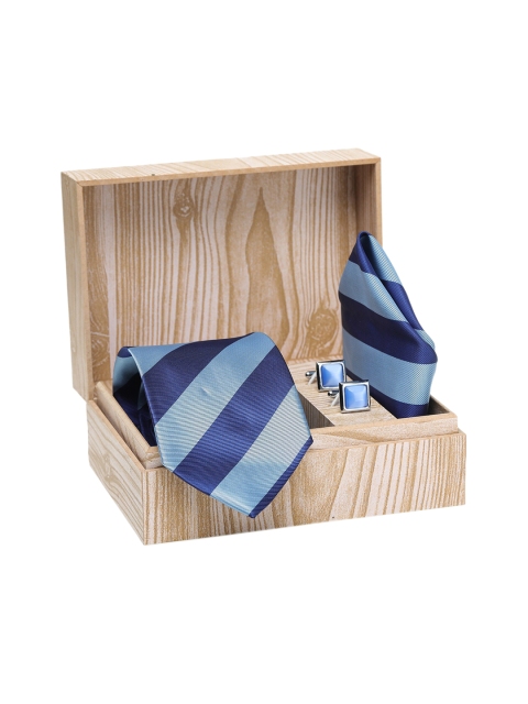 

ELLIS Men Blue & Silver-Toned Printed Accessory Gift Set