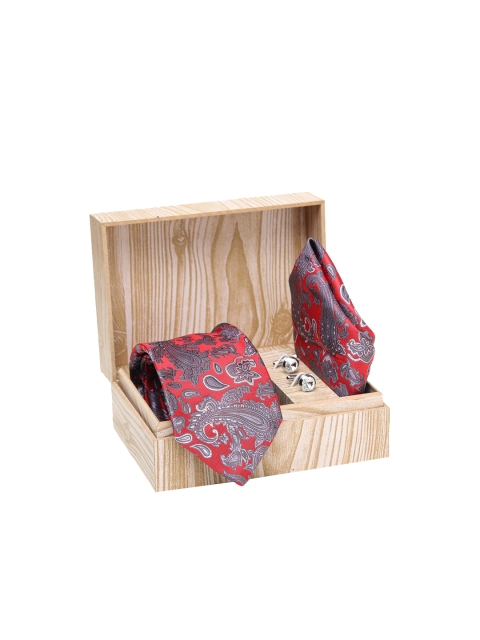 

ELLIS Men Grey & Silver-Toned Printed Accessory Gift Set