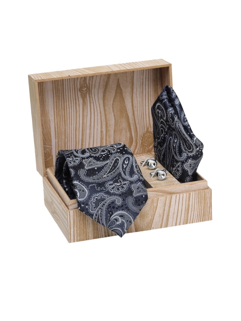 

ELLIS Men Blue & Silver-Toned Printed Accessory Gift Set