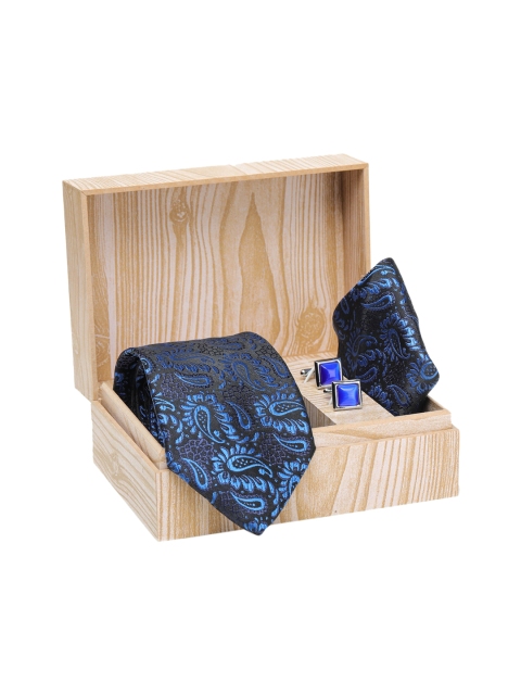 

ELLIS Men Blue & Black Self Design Accessory Gift Set