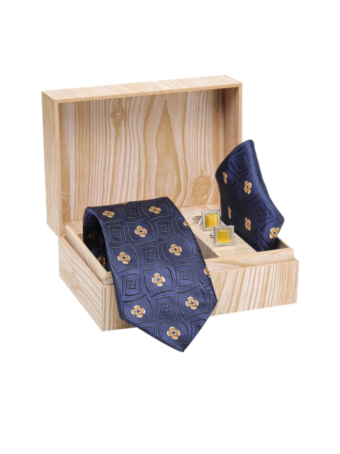 

ELLIS Men Blue & Yellow Silver-Toned Accessory Gift Set