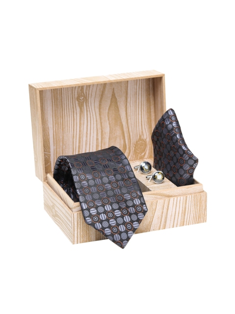 

ELLIS Men Grey & Silver-Toned Printed Accessory Gift Set