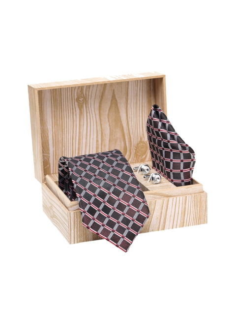 

ELLIS Men Brown & Maroon Checked Accessory Gift Set