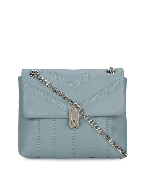 

Ted Baker Women Blue Leather Structured Sling Bag with Quilted