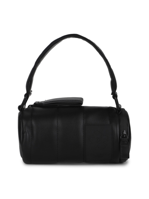 

Ted Baker Black Leather Structured Handheld Bag with Fringed