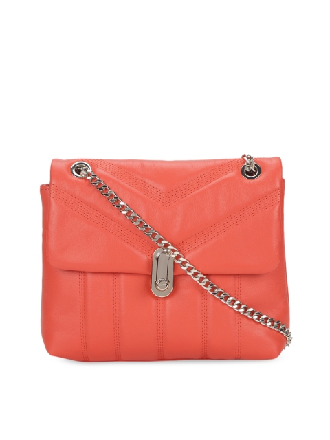 

Ted Baker Red Textured Leather Structured Sling Bag