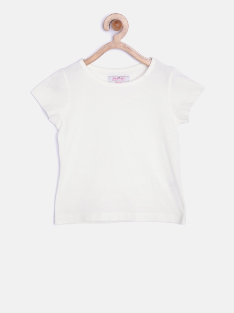 

Nauti Nati Girls Off-White Round Neck T-shirt