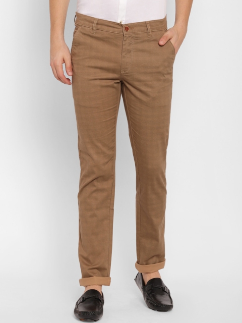 

TNG Men Brown Slim Fit Solid Cotton Chinos Trousers