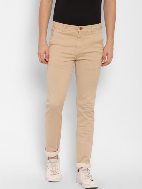 

TNG Men Beige Solid Regular Fit Cotton Regular Trouser