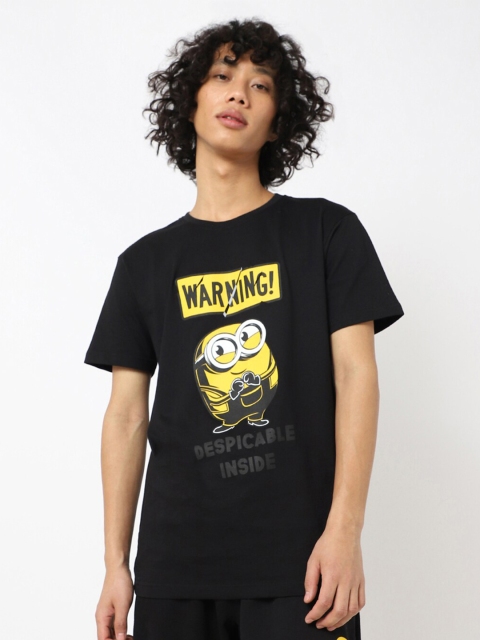 

Bewakoof Men Black Minions Printed T-shirt