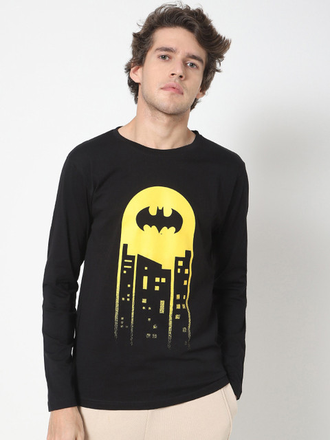 

Bewakoof Men Black Graphic Printed Regular Fit Cotton T-Shirt