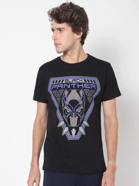 

Bewakoof Men Black Printed Black Panther Cotton T-shirt