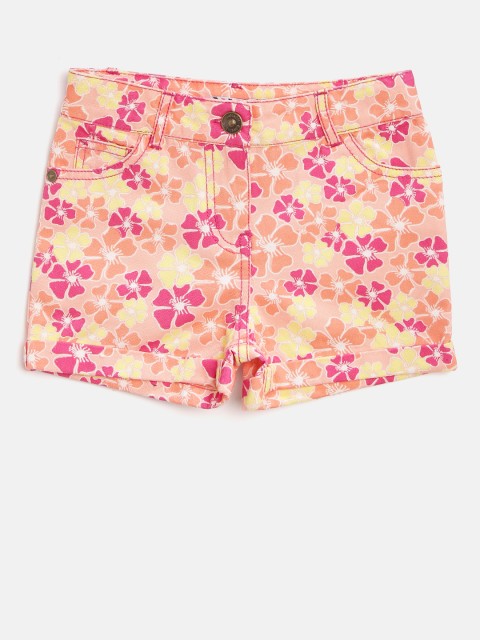 

Nauti Nati Girls Peach-Coloured & Pink Floral Print Shorts