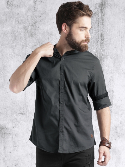 

Roadster Charcoal Grey Solid Casual Shirt
