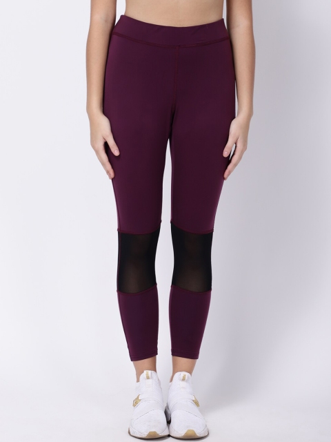 

STUDIOACTIV Women Plus Size Burgundy Solid Tights