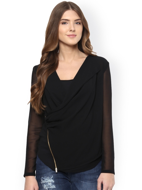 

Harpa Women Black Wrap Top