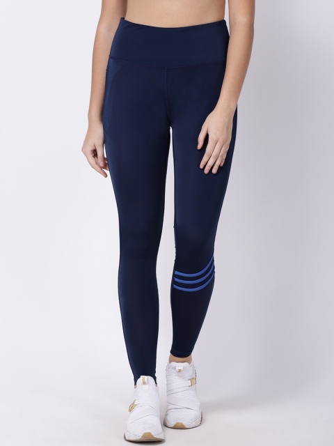 

STUDIOACTIV Women Navy Blue Striped Training Tights