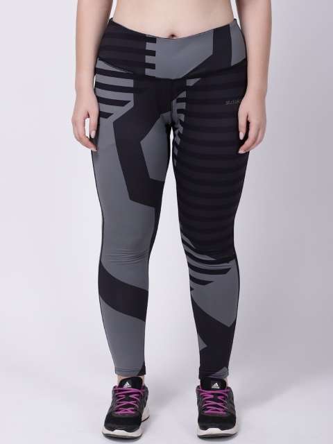 

STUDIOACTIV Women Plus Size Black & Grey Printed Tights