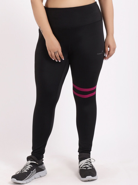 

STUDIOACTIV Women Plus Size Black High-Rise Tights