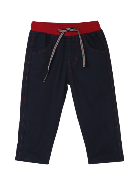 

612 league Boys Navy Blue Solid Trousers